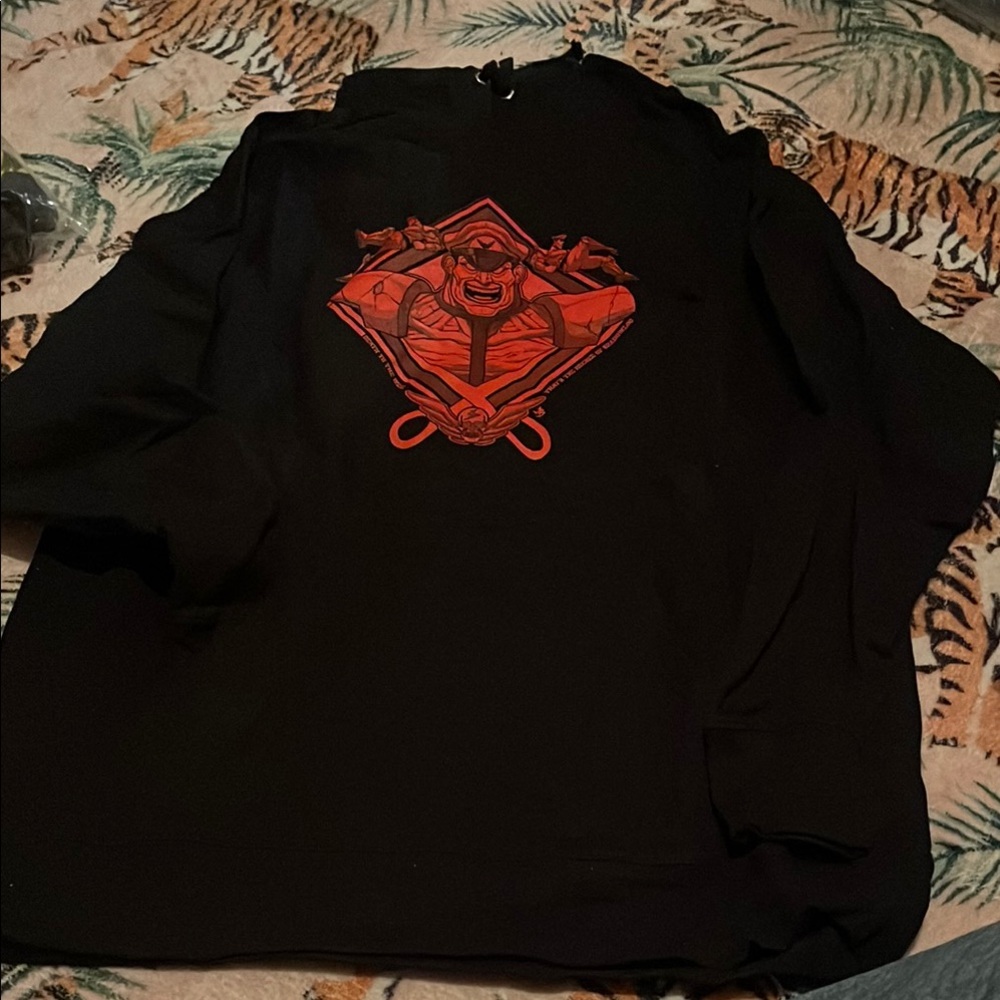 Black Hoodie with Red Graphic